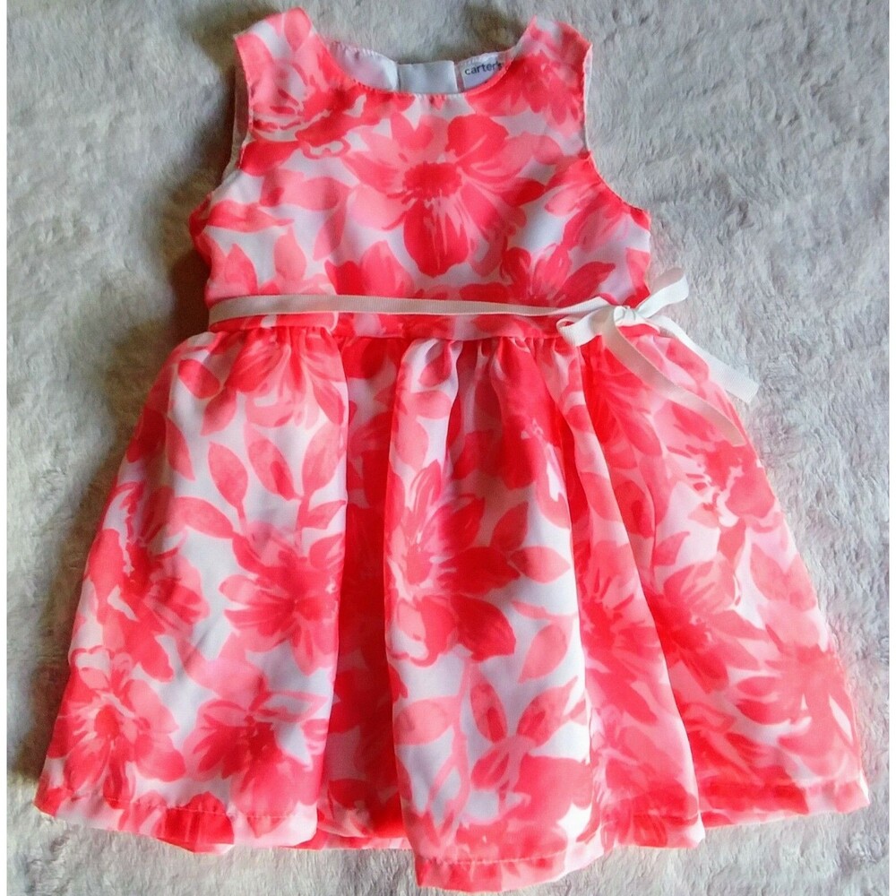 dress 3 months Carters Girls Sleeveless Pink Floral infant wear Baby